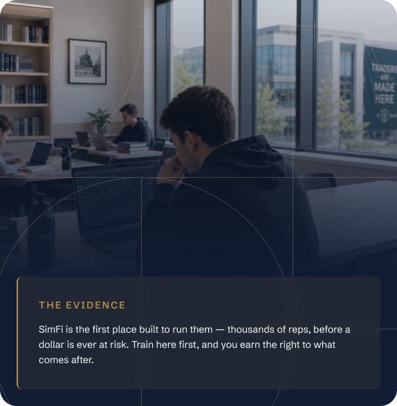 SimFi University trading floor — the evidence
