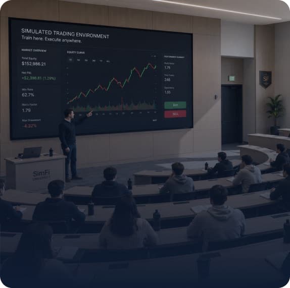 SimFi University trading simulator lecture